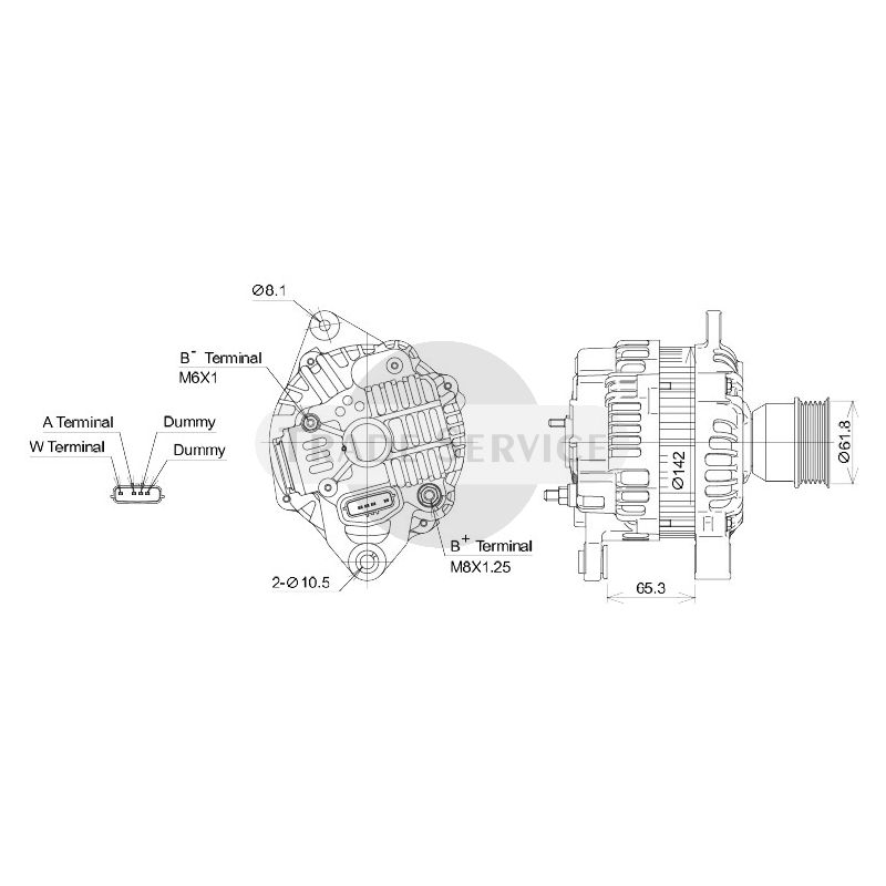 A4TR5091 / A004TR5091 (AM) Mitsubishi alternator
