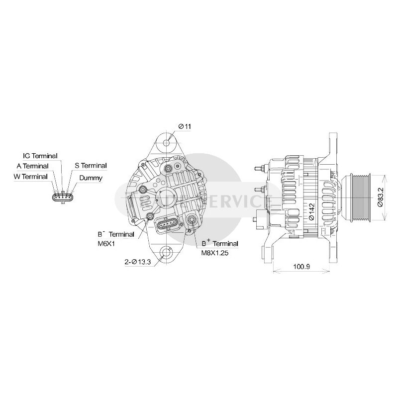 A4TR5391 / A004TR5391 (AM) Mitsubishi alternator