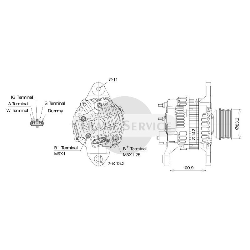 A4TR5591 / A004TR5591 (AM) Mitsubishi alternator