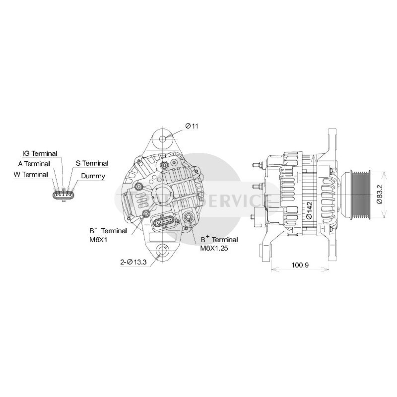 A4TR5891 / A004TR5891 (AM) Mitsubishi alternator