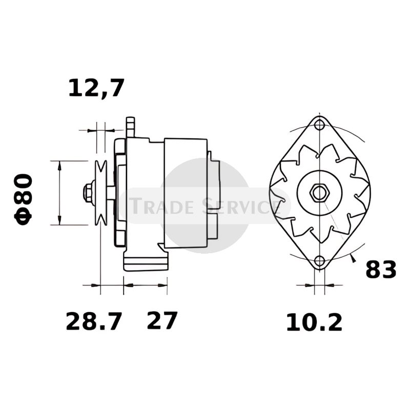 11.201.095 AAG1310 MAHLE (Letrika, Iskra) alternator MG462
