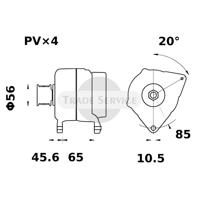 11.201.857 AAK5161 MAHLE (Letrika, Iskra) alternator MG377