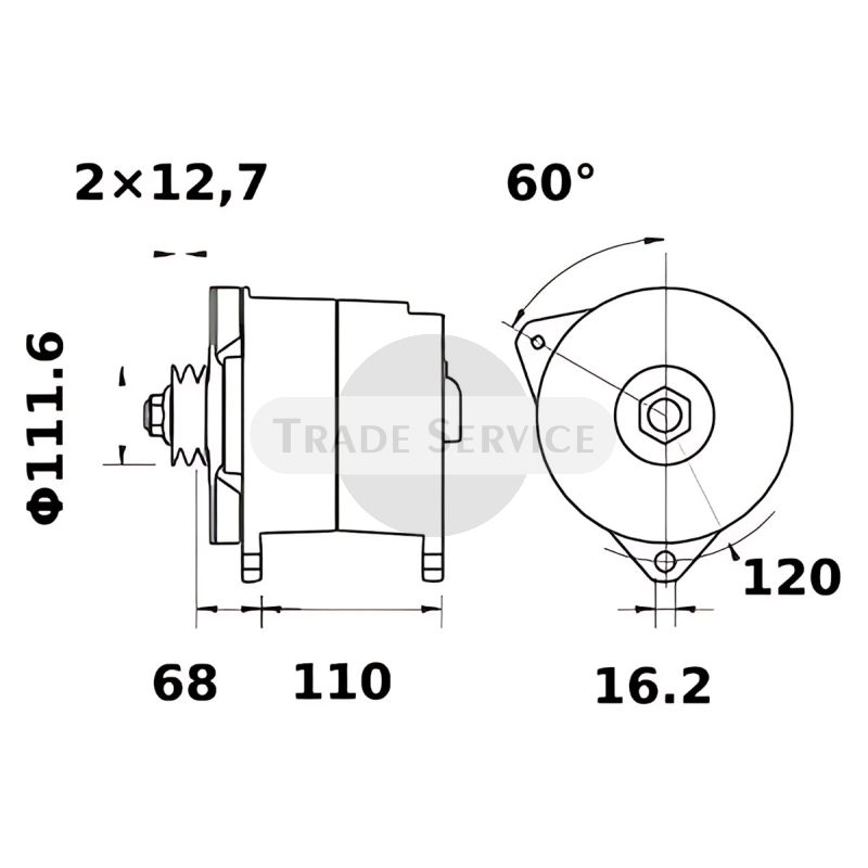11.203.924 AAT1393 MAHLE (Letrika, Iskra) alternator MG606