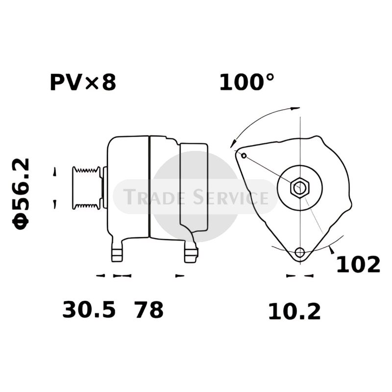 11.204.969 AAN5984 MAHLE (Letrika, Iskra) alternator MG776