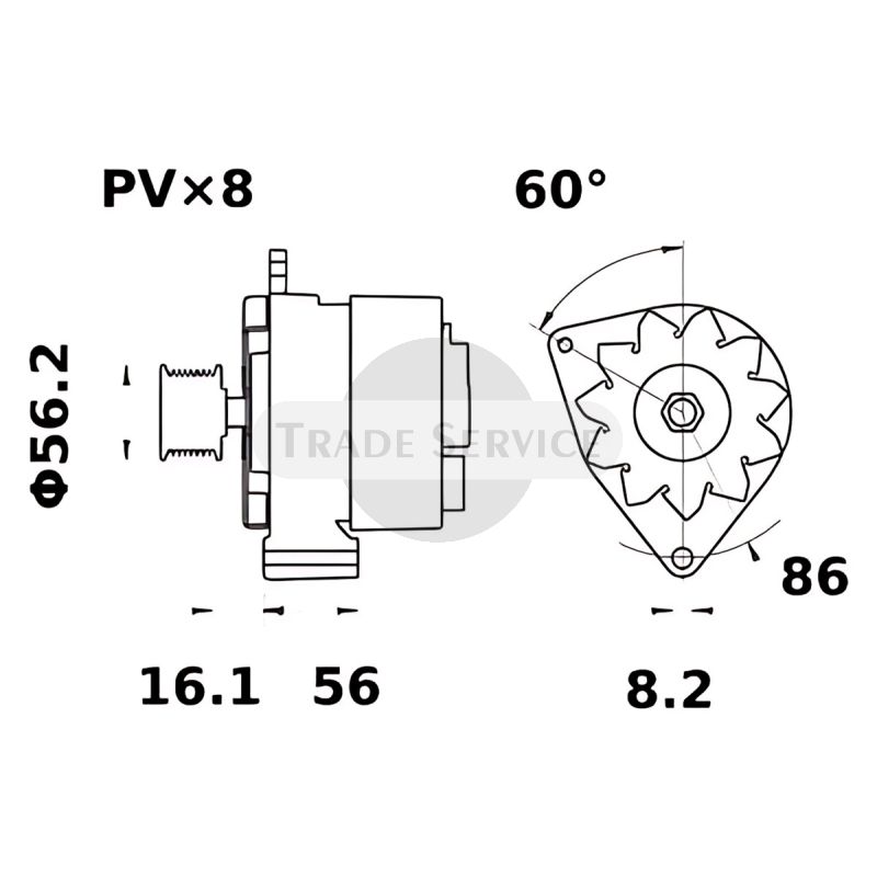 11.204.910 AAK4632 MAHLE (Letrika, Iskra) alternator MG720