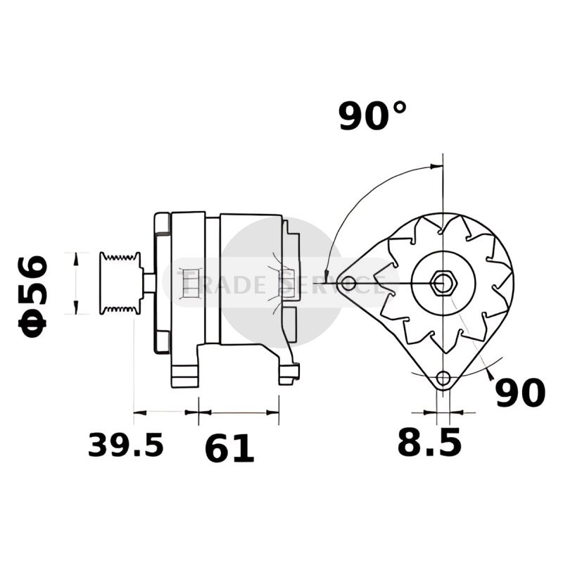 11.205.572 AAK4764 MAHLE (Letrika, Iskra) alternator MG1177