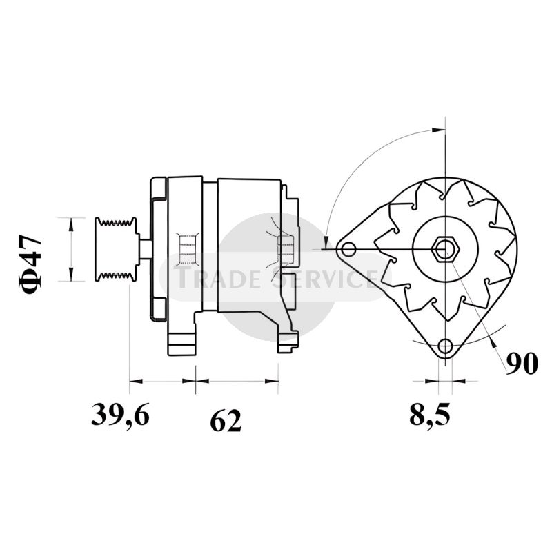 11.205.633 AAK4787 MAHLE (Letrika, Iskra) alternator MG1167