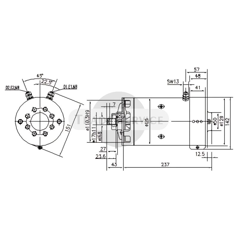 11.212.854 AMK5685 MAHLE (Letrika, Iskra) DC motor MM227