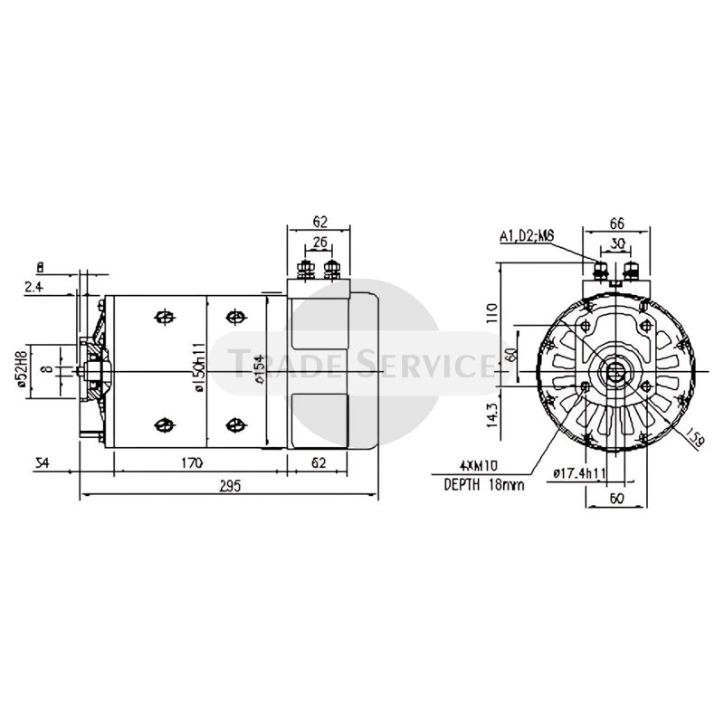 11.214.232 AMP4659 MAHLE (Letrika, Iskra) DC motor MM82