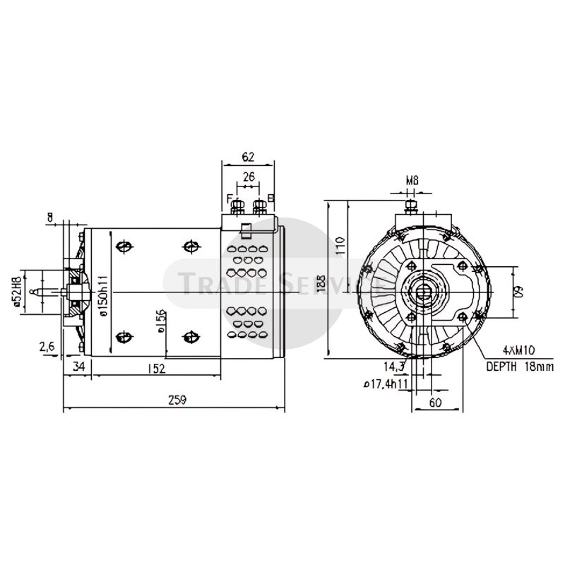 11.216.245 AMP5614 MAHLE (Letrika, Iskra) DC motor MM149