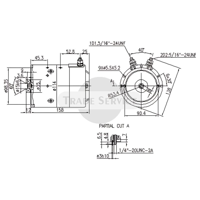 11.216.785 AMJ4575 MAHLE (Letrika, Iskra) DC motor MM27