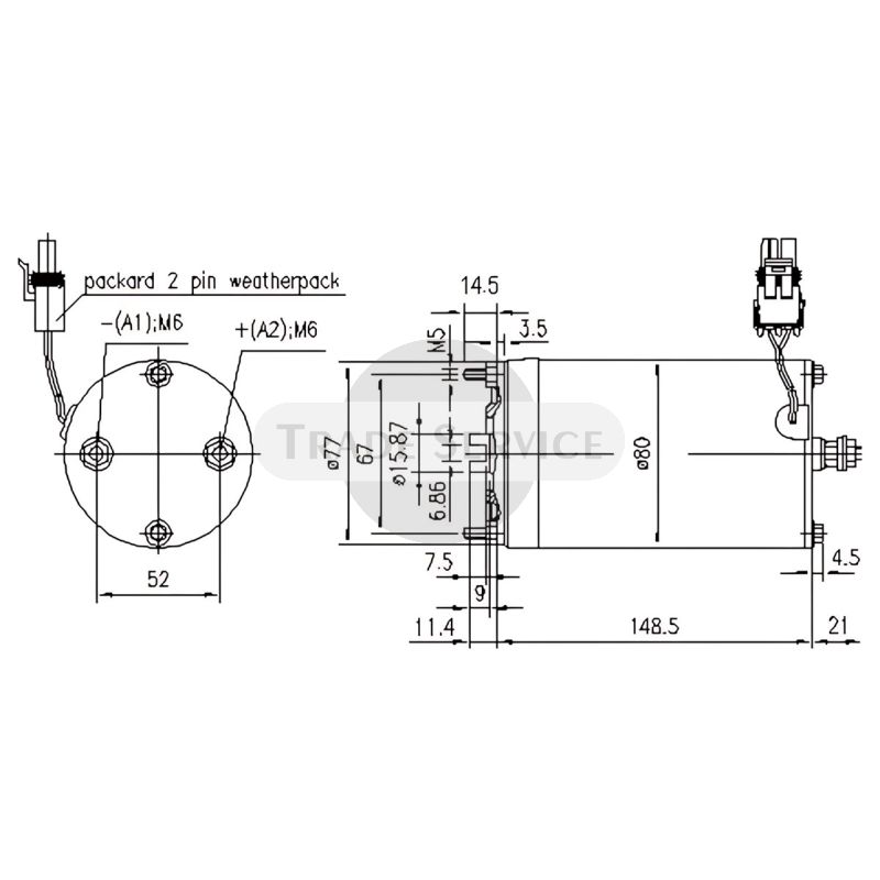11.216.795 AME1125 MAHLE (Letrika, Iskra) DC motor MM325
