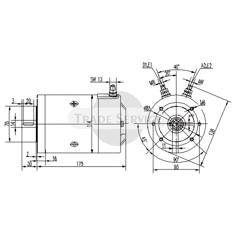 11.216.925 AMJ5868 MAHLE (Letrika, Iskra) DC motor MM13