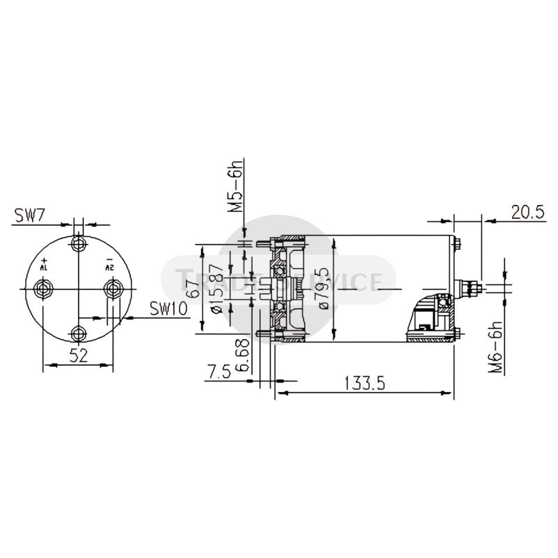 11.216.965 AME1155 MAHLE (Letrika, Iskra) DC motor MM58