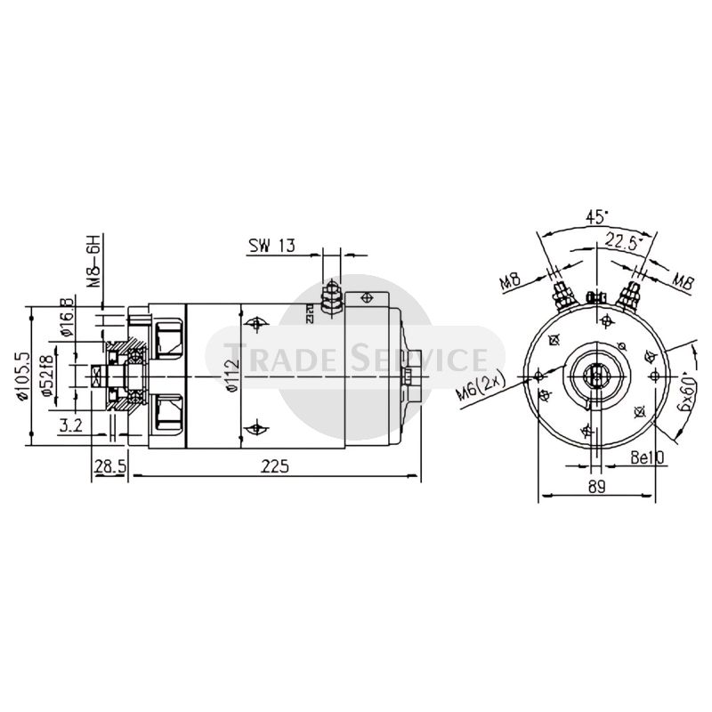 11.218.004 AMJ5888 MAHLE (Letrika, Iskra) DC motor MM3
