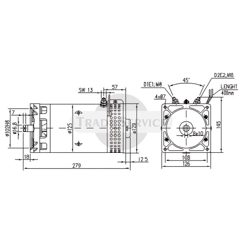 11.216.941 AMK5569 MAHLE (Letrika, Iskra) DC motor MM42