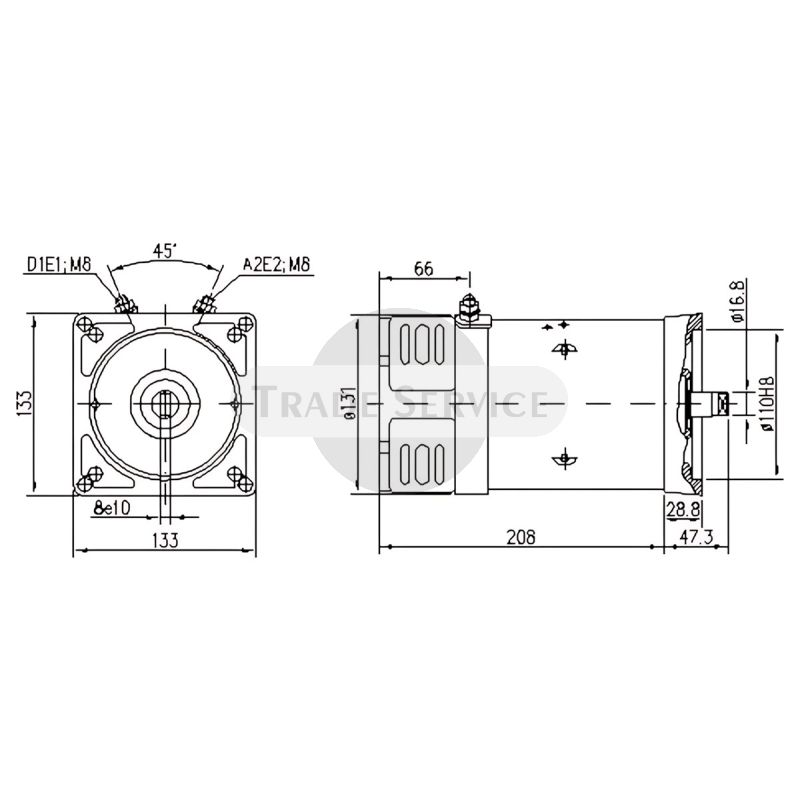 11.218.044 AMK5582 MAHLE (Letrika, Iskra) DC motor MM55