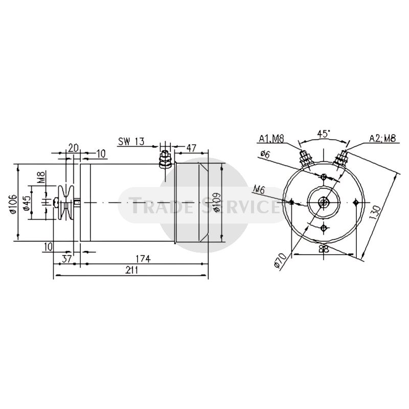 11.218.065 AMG1649 MAHLE (Letrika, Iskra) DC motor MM118