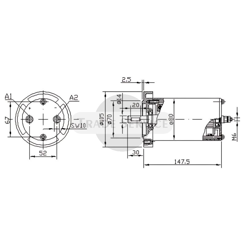 11.218.076 AME1786 MAHLE (Letrika, Iskra) DC motor MM355