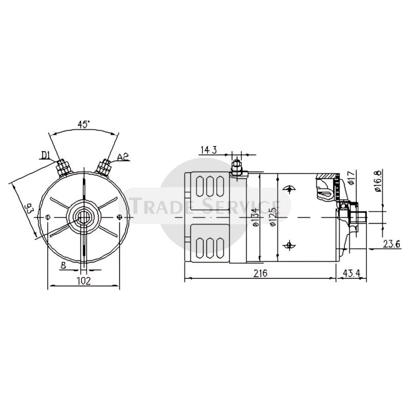11.218.108 AMK4509 MAHLE (Letrika, Iskra) DC motor MM395