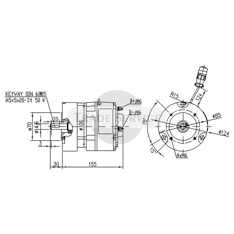 11.213.098 AMG6334 MAHLE (Letrika, Iskra) DC motor MM314