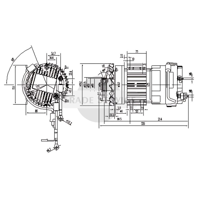 11.213.106 AMK6109 MAHLE (Letrika, Iskra) DC motor MM346