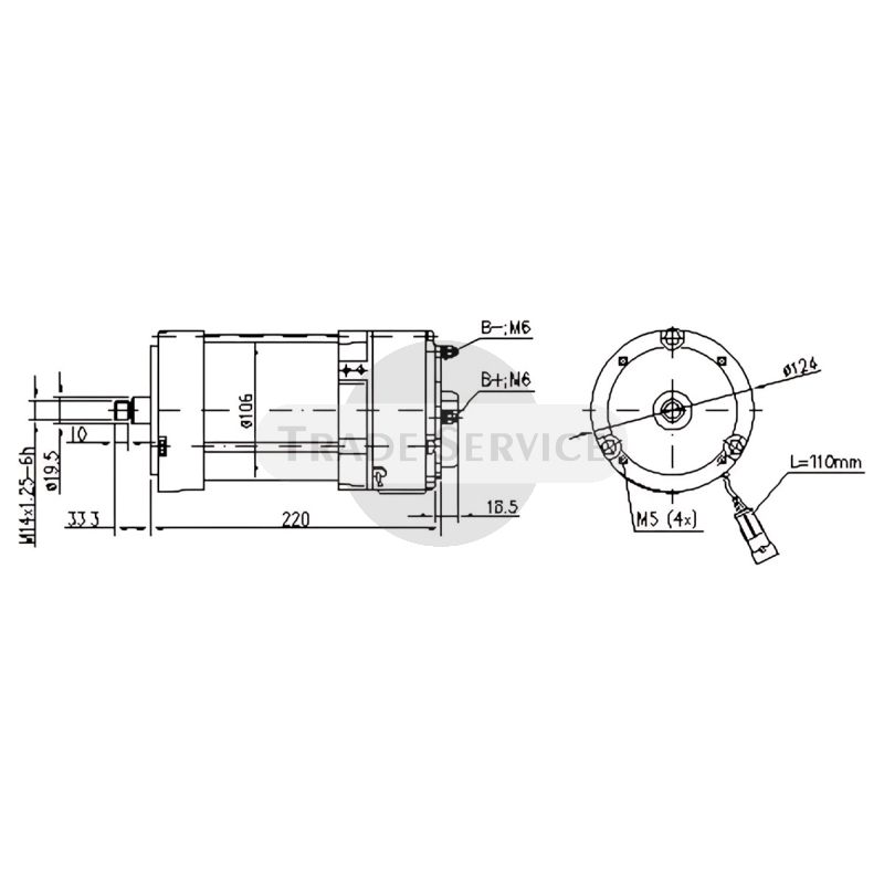 11.213.336 AMG6382 MAHLE (Letrika, Iskra) DC motor MM421