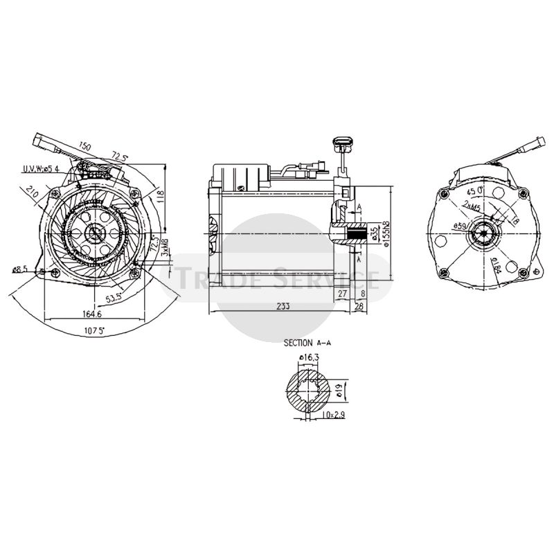 11.217.094 AMT7121 MAHLE (Letrika, Iskra) DC motor MM348