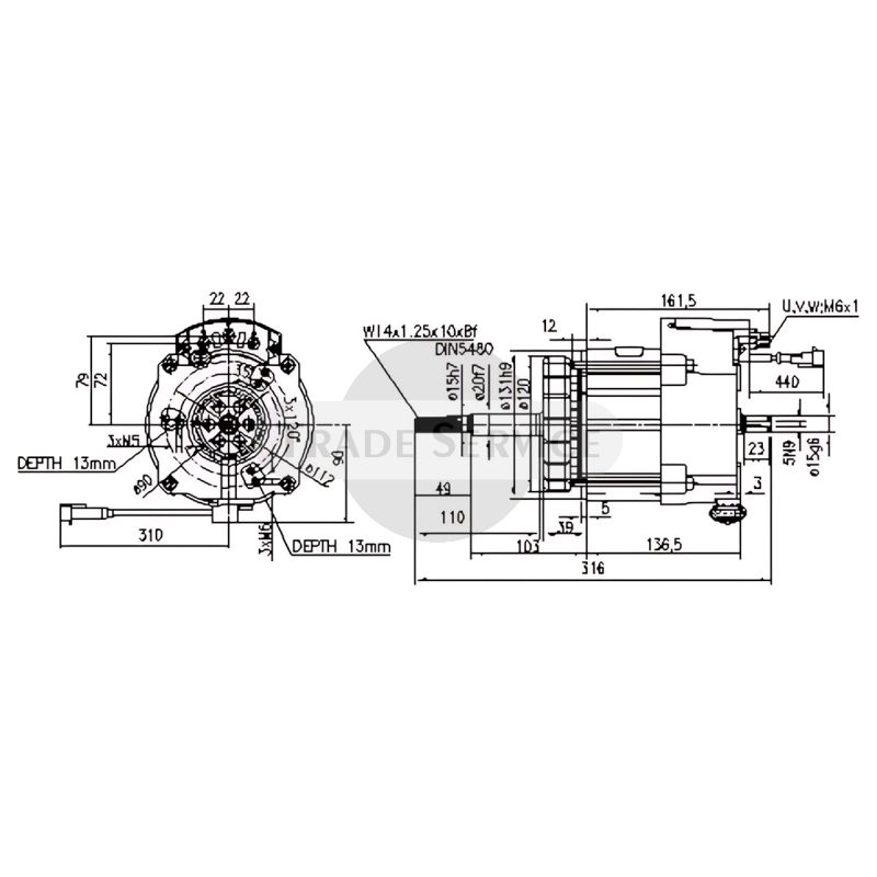 11.217.113 AML7119 MAHLE (Letrika, Iskra) DC motor MM22