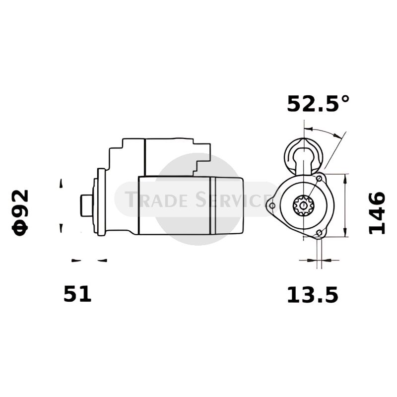 11.131.791 AZG4676 MAHLE (Letrika, Iskra) starter motor MS42