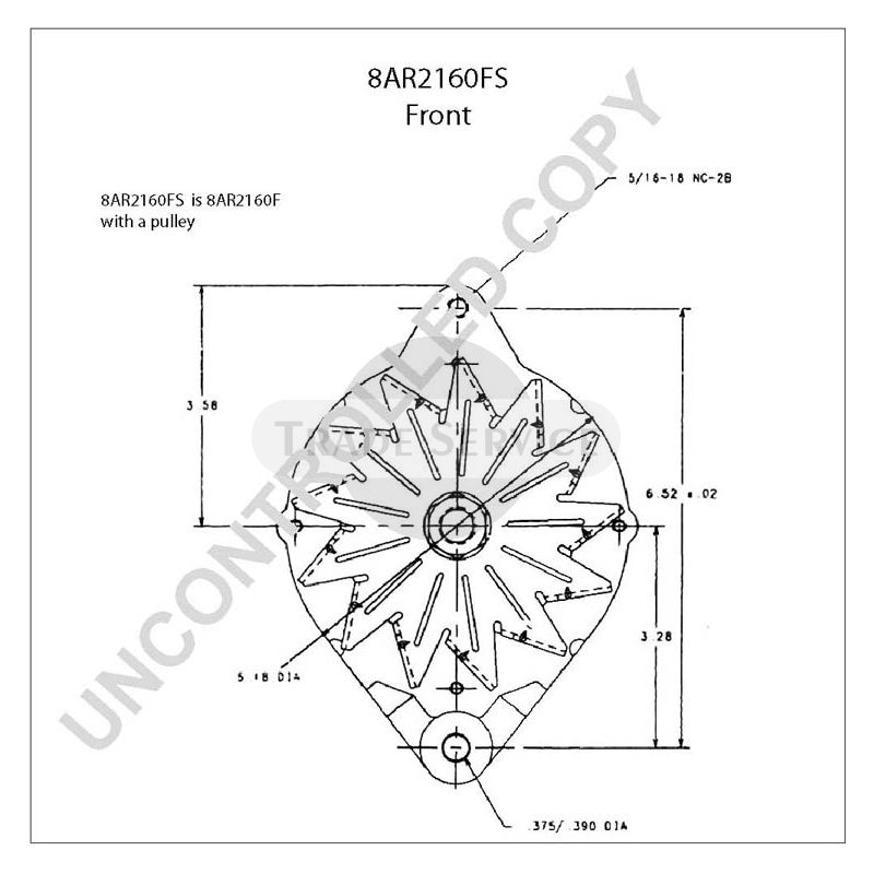 8AR2160FS Prestolite alternator
