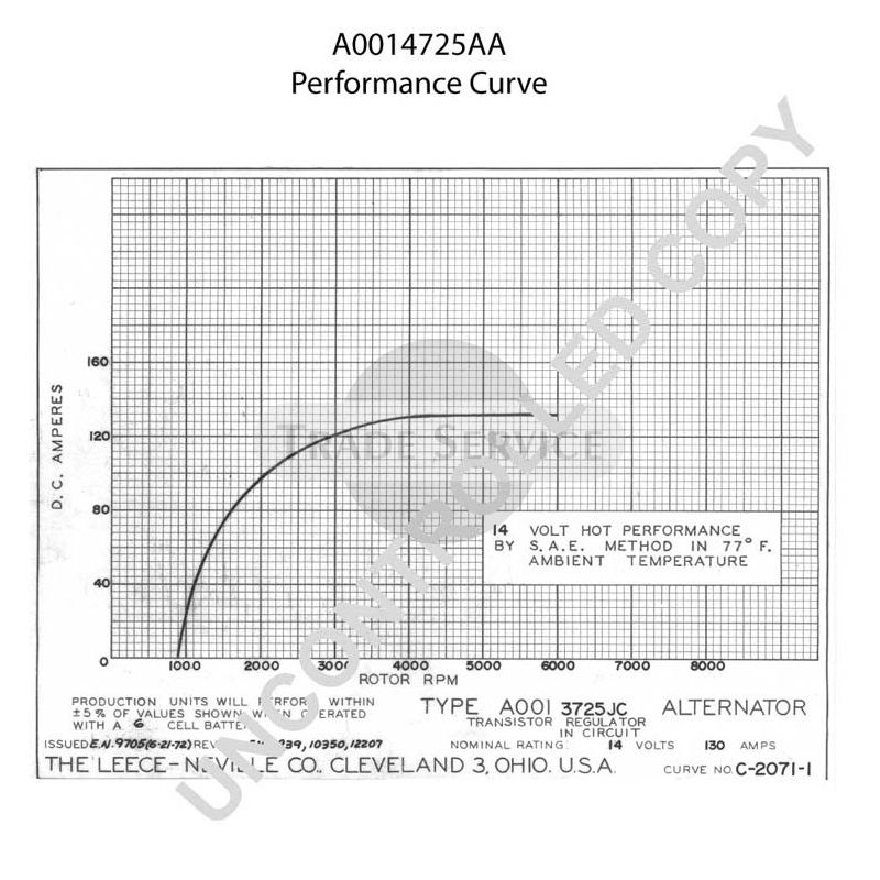 A0014725AA Prestolite alternator