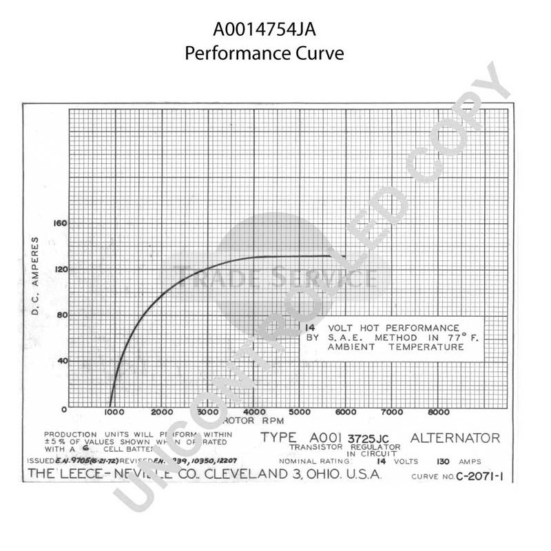 A0014754JA Prestolite alternator