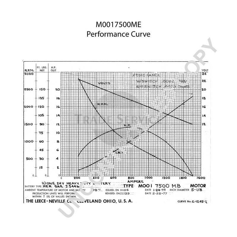 M0017500ME Prestolite starter motor