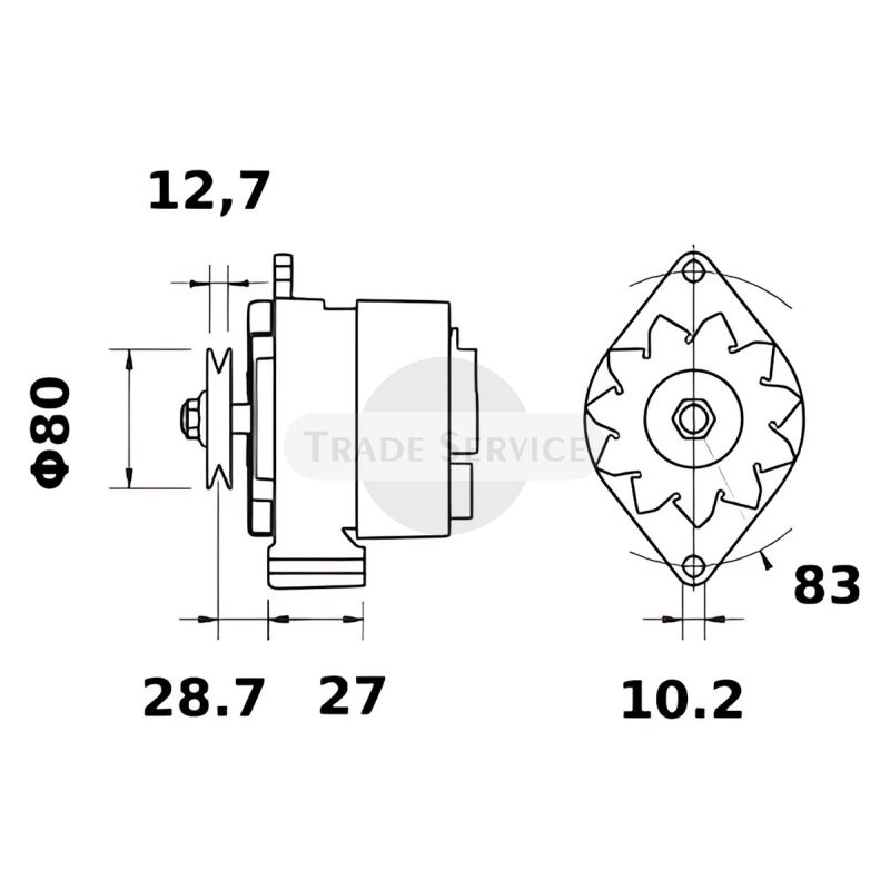 11.201.095 AAG1310 MAHLE (Letrika, Iskra) alternator MG462