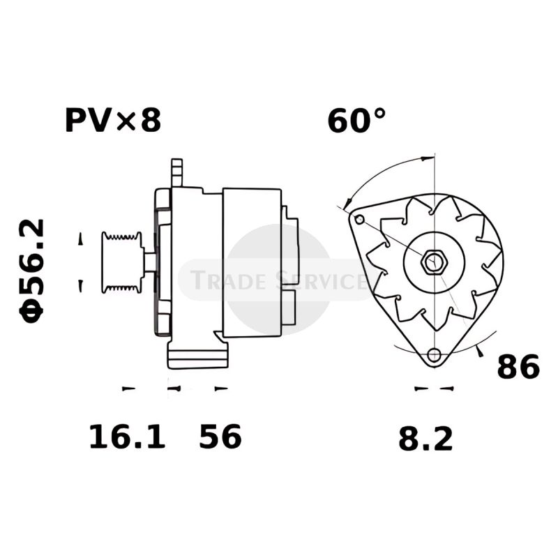 11.204.910 AAK4632 MAHLE (Letrika, Iskra) alternator MG720