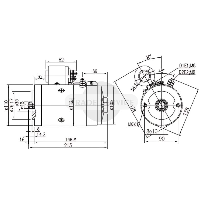 11.216.516 AMJ5778 MAHLE (Letrika, Iskra) DC motor MM270