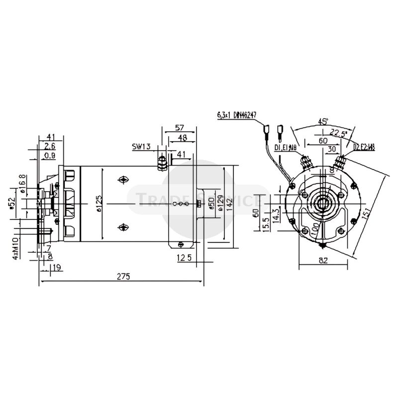 11.216.577 AMK5543 MAHLE (Letrika, Iskra) DC motor MM217