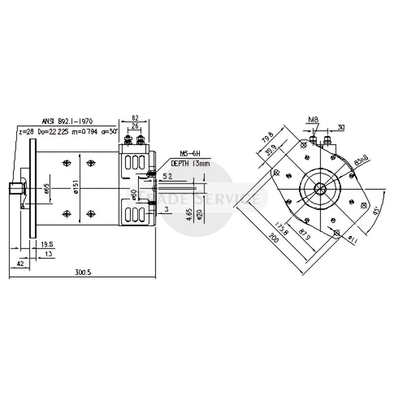 11.212.808 AMP4507 MAHLE (Letrika, Iskra) DC motor MM342
