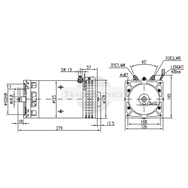 11.216.941 AMK5569 MAHLE (Letrika, Iskra) DC motor MM42