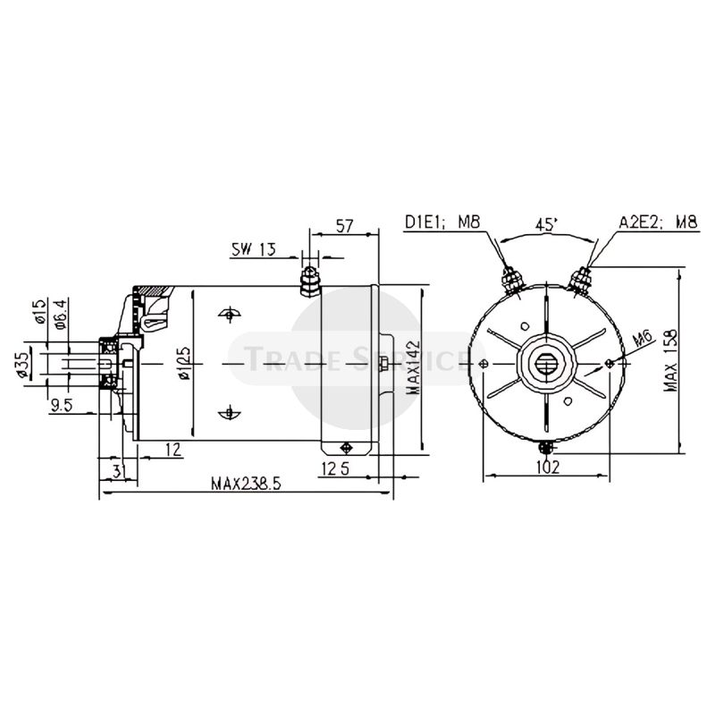 11.212.394 AMK5640 MAHLE (Letrika, Iskra) DC motor MM378