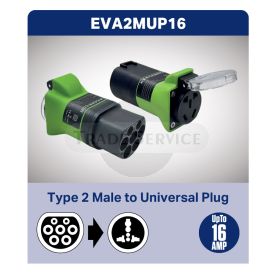 Type 2 Male To Universal Plug cable adaptor