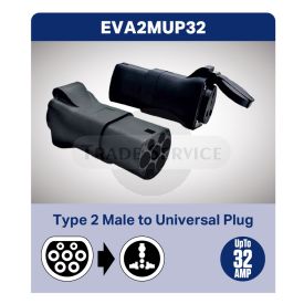 Type 2 Male To Universal Plug cable adaptor
